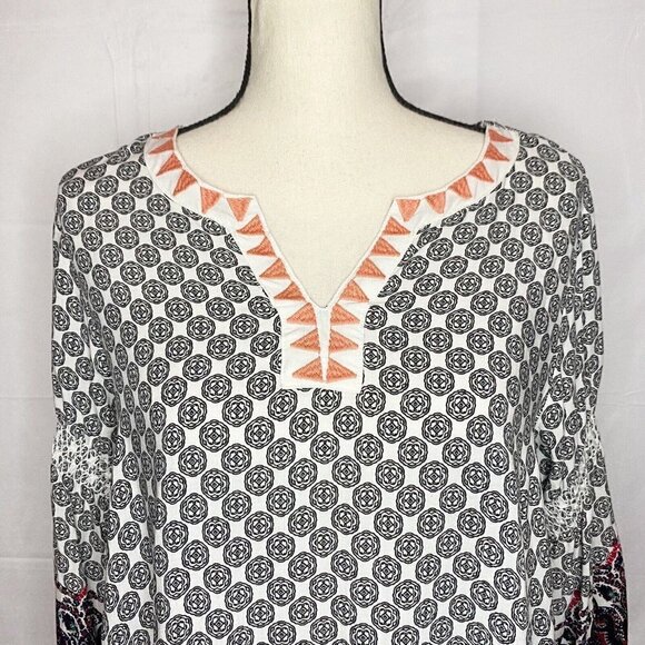 Umgee Dress Size Small Ivory Floral Embroidered Romantic Boho Flounce Lace Trim - Picture 2 of 10